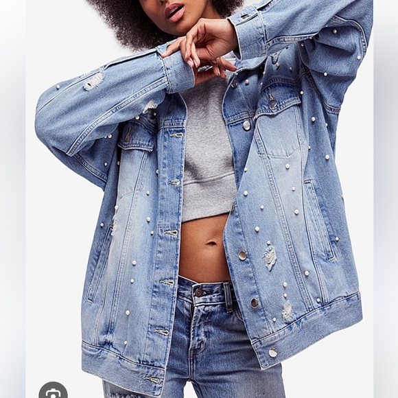 Free People Sunday Funday Trucker Jacket - Picture 3 of 4